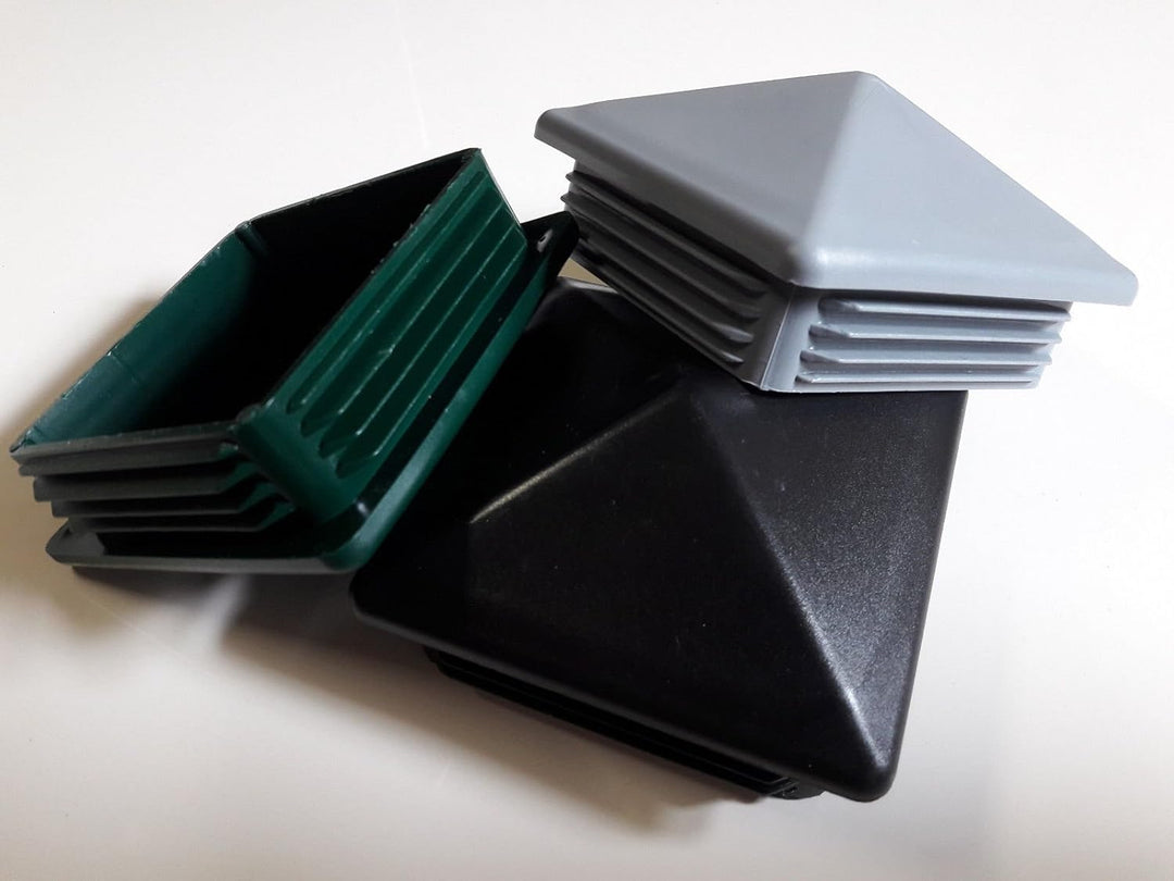 50 Stück Zaun Pfostenstopfen 40x40mm Schwarz Pyramidenförmig, 40x40mm Schwarz
