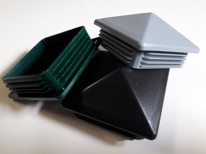 50 Stück Zaun Pfostenstopfen 40x40mm Schwarz Pyramidenförmig, 40x40mm Schwarz