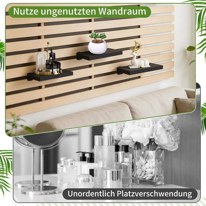 Meetory Regal für Akustikpaneele - 2 Stück Zubehör Akustikpaneele Ohne Bohren Wandorganizer Wandrega