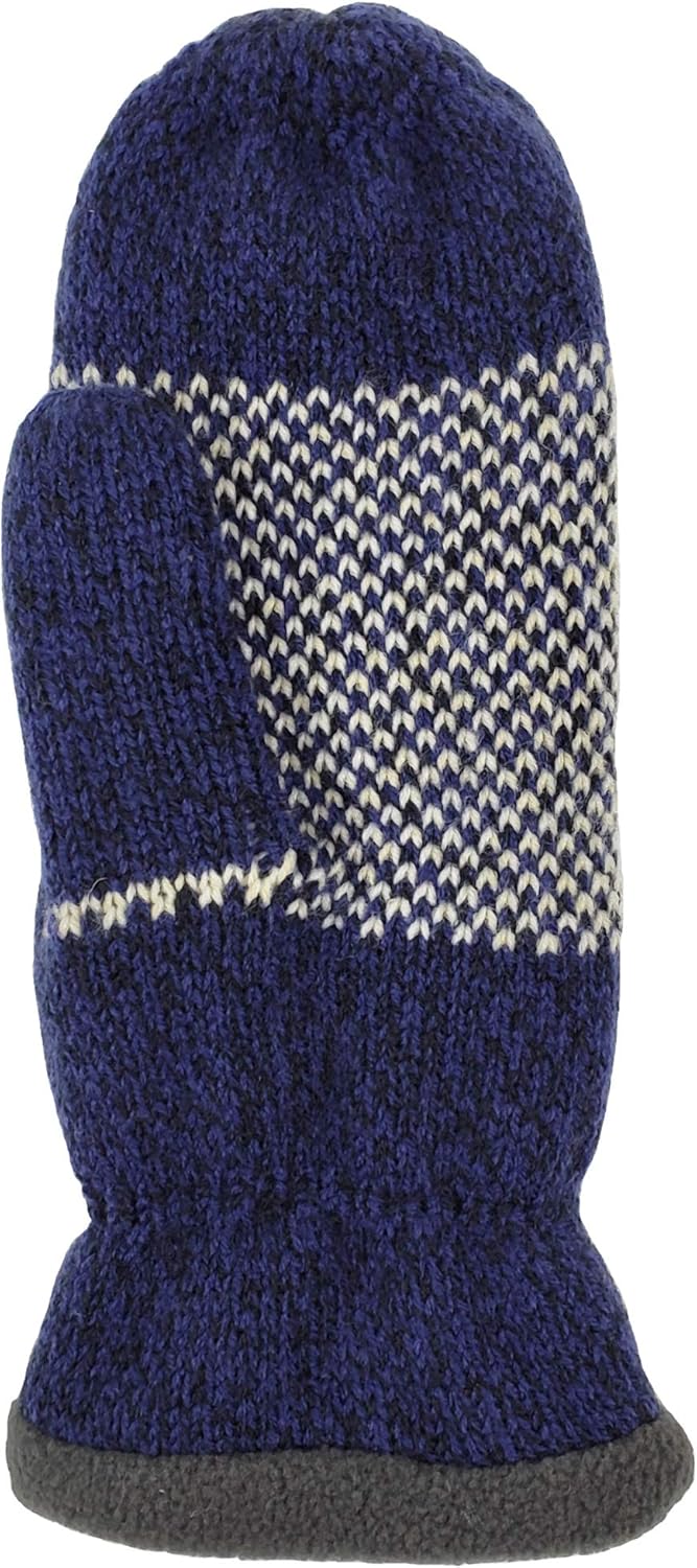 BRUCERIVER Damen Schneeflocke Strickhandschuhe mit warmem Thinsulate Fleece Futter Blau S, Blau S