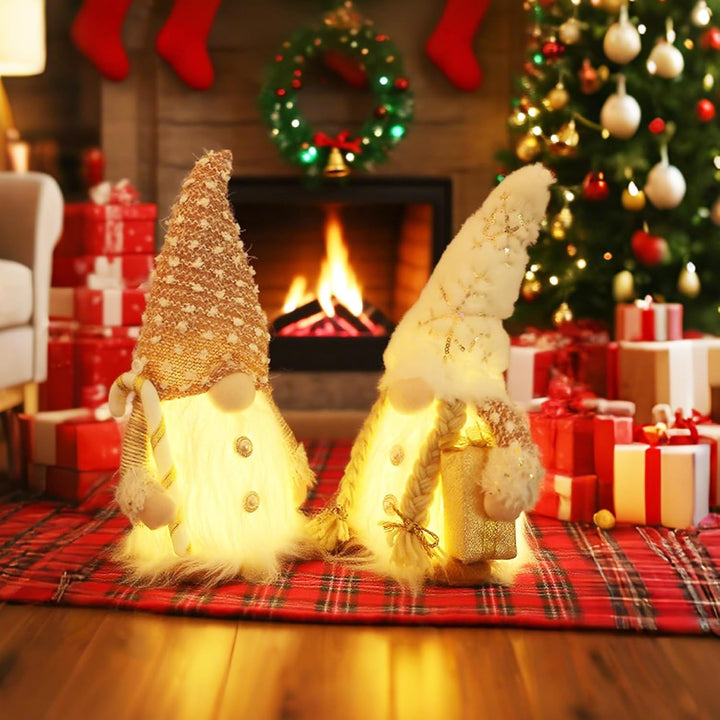 Weihnachtswichtel Figuren Gross, 2 Stück Wichtel Figuren Weihnachten, Weihnachtszwerge Beleuchtet mi