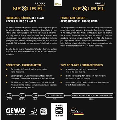GEWO Belag Nexxus EL Pro 53 Hard Farbe maXXimum, schwarz, Grösse maXXimum, schwarz