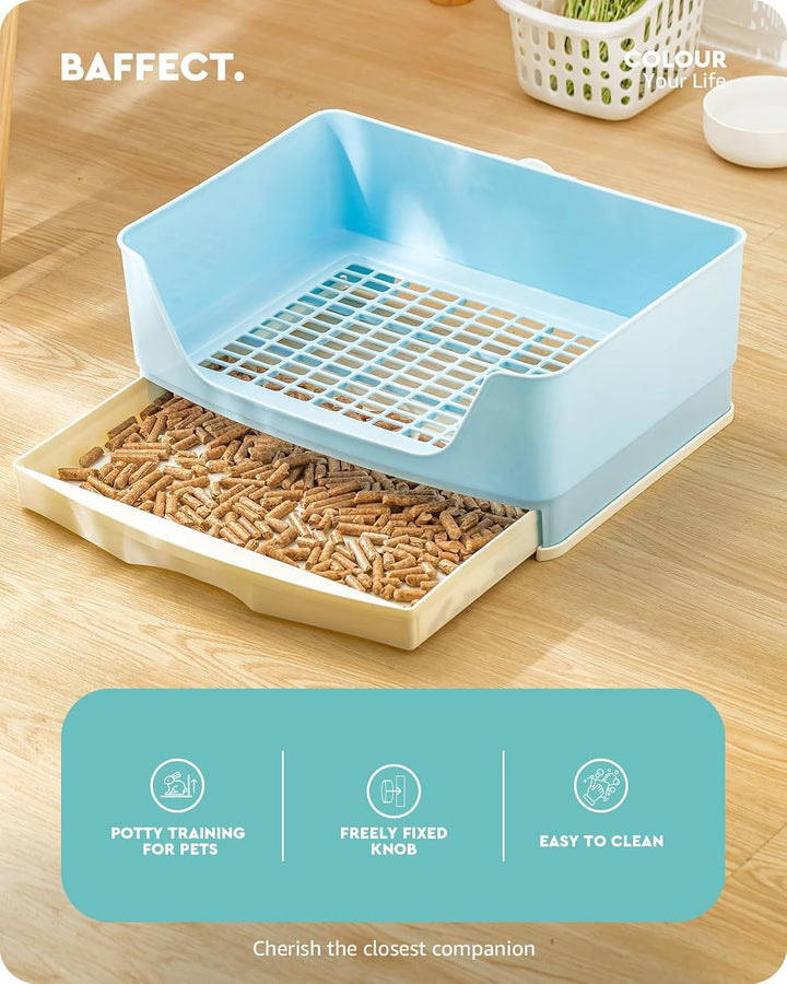 Baffect Kaninchentoilette, Hasentoilette Mit Abnehmbarem Tablett (Blau) | Toilette FüR Kaninchen, Ra