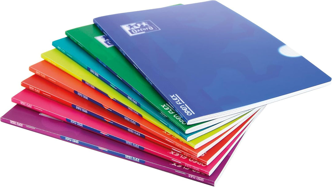 Oxford Notizbücher mit Kunststoffeinband, 10 Stück, A4, 48 Blatt, 1 horizontale Linie Notizbücher, 1