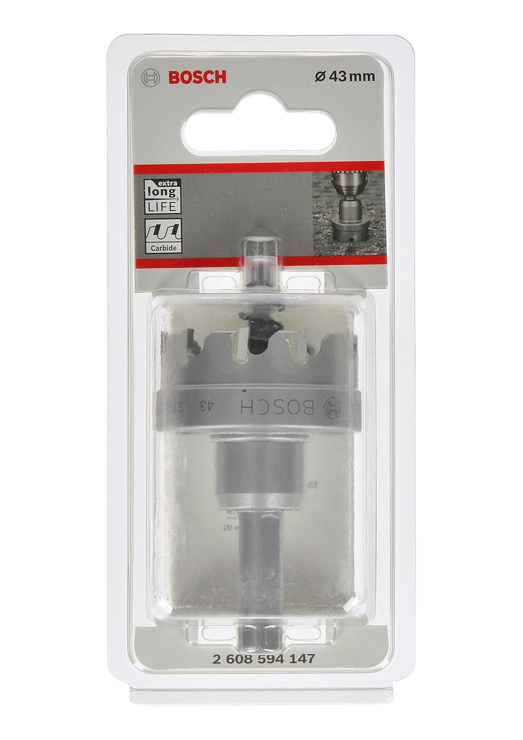 Bosch Accessories Professional Carbide Lochsäge Precision for Sheet Metal (Edelstahl, Ø 43 mm, Zubeh