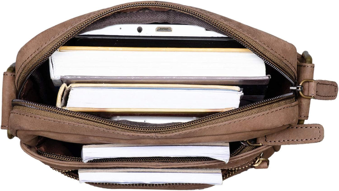 ROYALZ 'Trenton' Umhängetasche Leder Herren Klein Vintage Design Seitentasche Männer Schultertasche