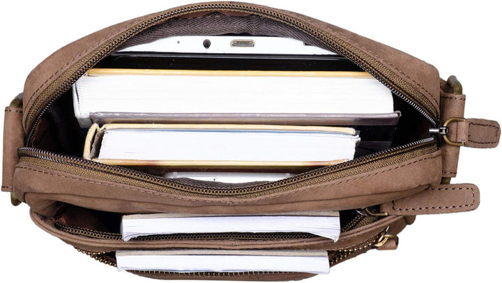 ROYALZ 'Trenton' Umhängetasche Leder Herren Klein Vintage Design Seitentasche Männer Schultertasche