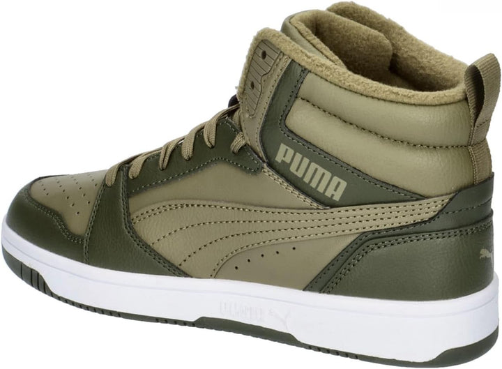 PUMA Unisex Kinder Rebound V6 Mid WTR Jr Sneaker 36 EU Alpine Snow Sand Dune Puma Weiss, 36 EU Alpin