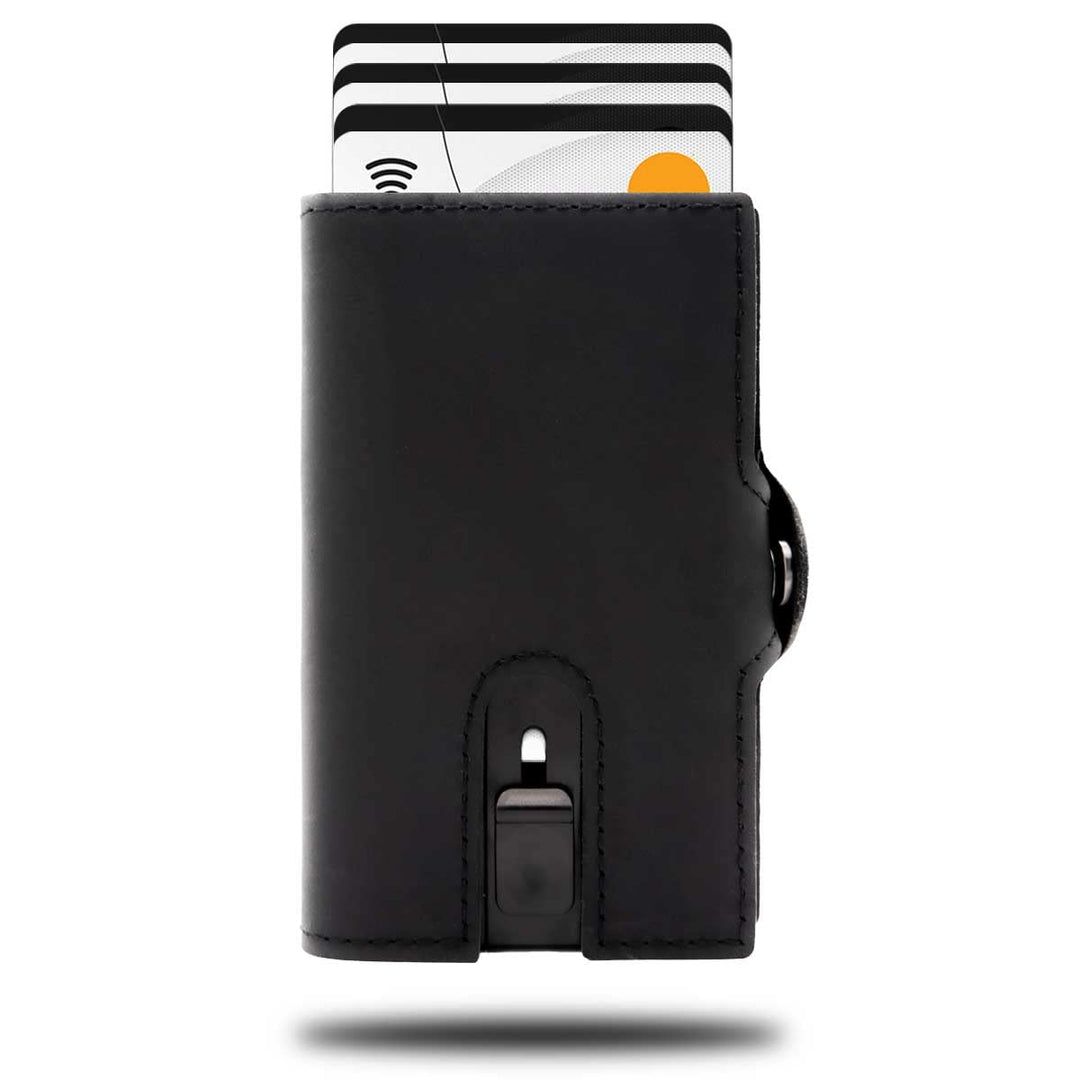Juwelier Schönerg Peramons Wallet I Cardholder I RFID-Schutz I Echtleder Schwarz I Herren Geldbörse