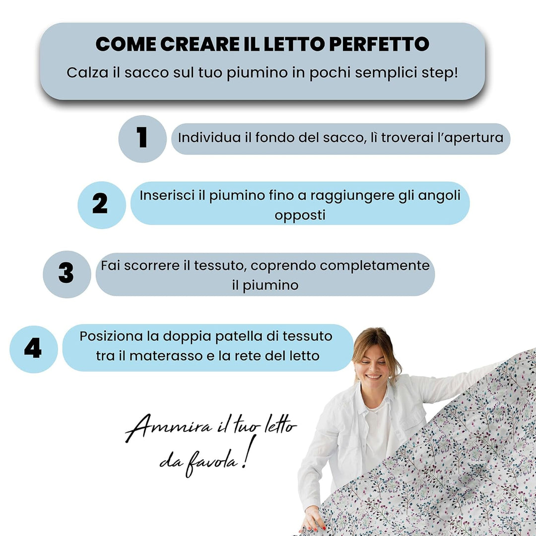 Italian Bed Linen Fantasy Bettbezug, Flor, Kleine doppelte