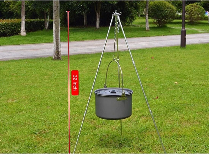 Rayeeley Tragbares Mini-Campingstativ, Lagerfeuer, Kochen, Dutch Oven Stativ, Verstellbares Stativ,