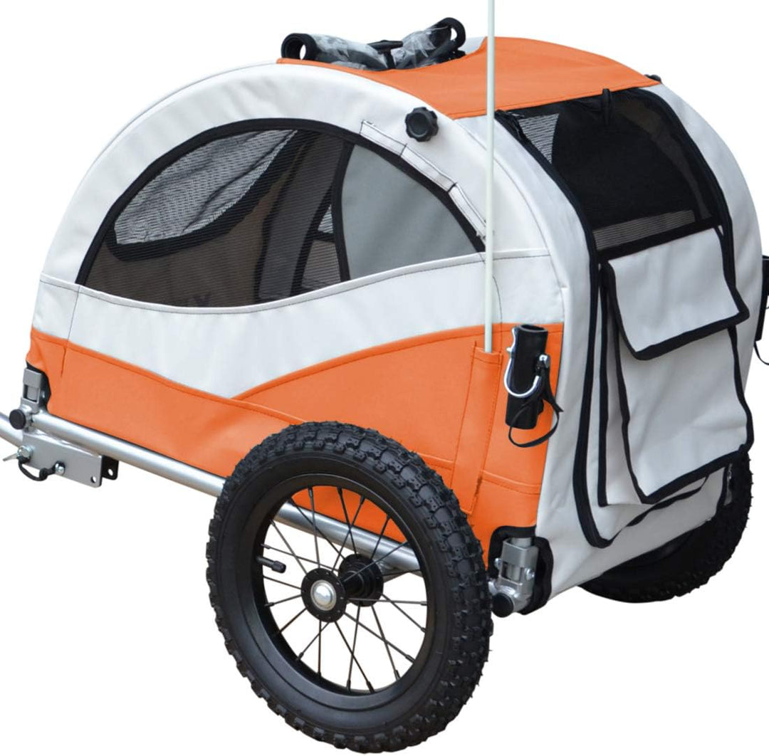 Papilioshop Kuma Hundeanhänger hundewagen fahrradanhänger für klein Hunde Buggy (Orange)