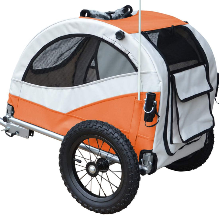 Papilioshop Kuma Hundeanhänger hundewagen fahrradanhänger für klein Hunde Buggy (Orange)