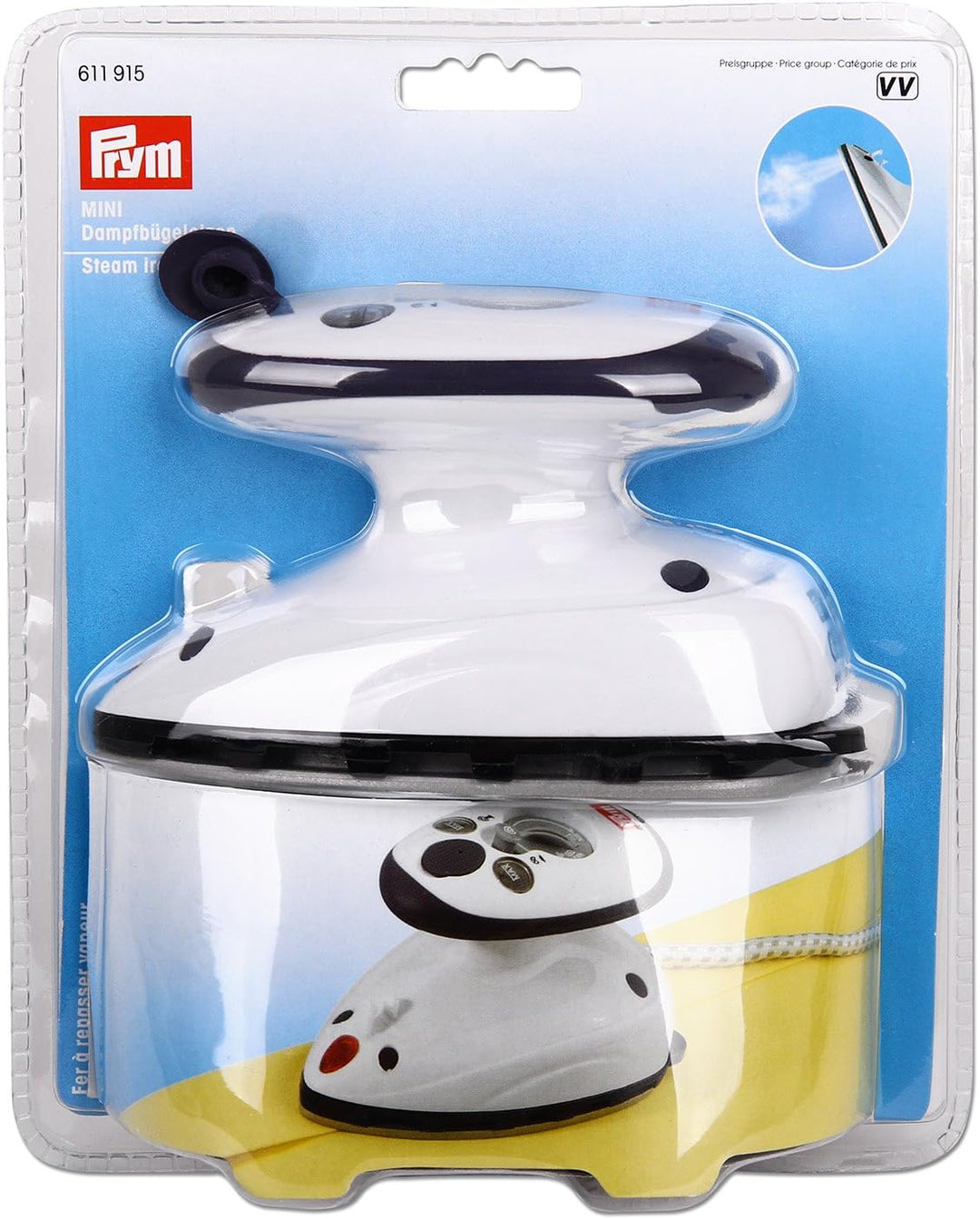 Prym Mini-Dampfbügeleisen -- Nur 420g -- Netzspannung umschaltbar | Kleines Reise-Bügeleisen, Trocke