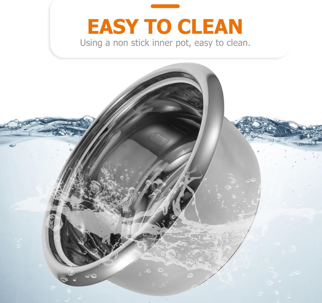BESTonZON Innenkochtopf Aus Edelstahl 4 L Reiskocher-Innentopf Ersatz-Innenkochtopf Antihaft-Reiskoc