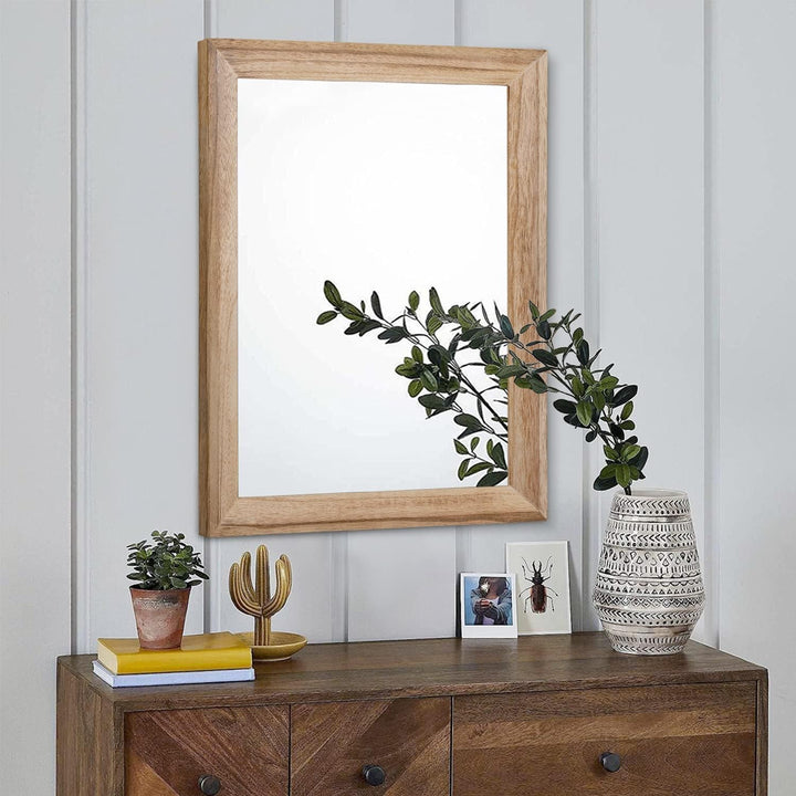 AAZZKANG Rustikaler Spiegel für Wand, rechteckig, Holzrahmen, Spiegel, gross, 50 x 40 cm, Bauernhaus