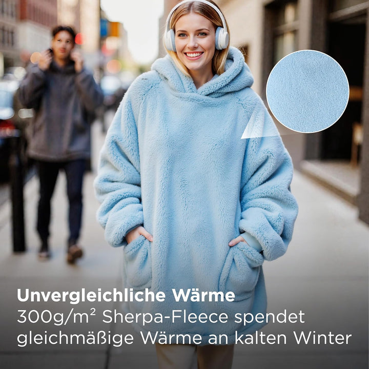 BEDSURE Hoodie Decke mit Ärmeln Deckenpullover - Tragbare Decke zum Anziehen Erwachsene XXL, Übergro