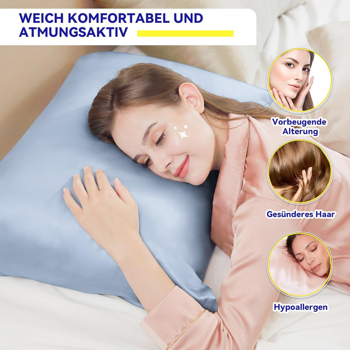 SeidenKissenbezug 40x60,Jaciu Kissenbezüge aus Seide,für Haar und Haut Beide Seiten Echte Seide Kiss