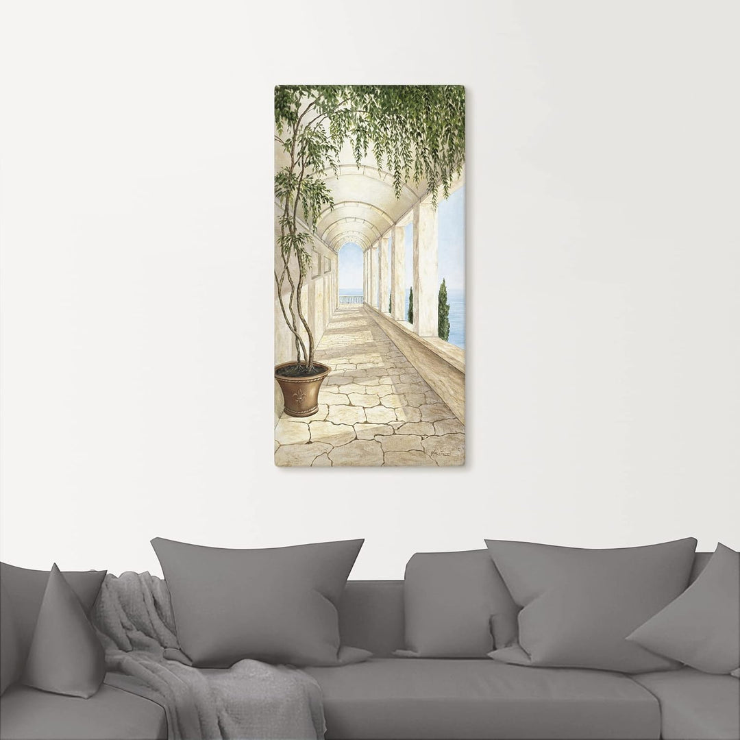 ARTLAND Wanddeko Leinwand Bilder Wandbild Architektur Gebäude Sehenswürdigkeiten Malerei Creme A5VL