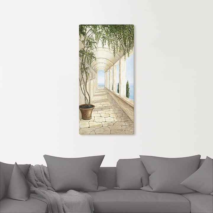 ARTLAND Wanddeko Leinwand Bilder Wandbild Architektur Gebäude Sehenswürdigkeiten Malerei Creme A5VL