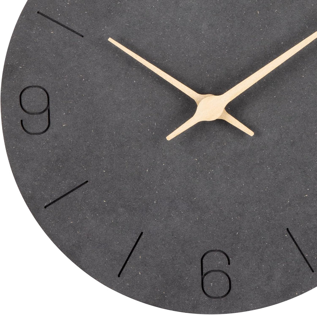 Warminn MDF Holz Wanduhr Ohne TickgeräUsche Lautlos Modern 30cm Quarz Gross Batterie Betriebene Wand