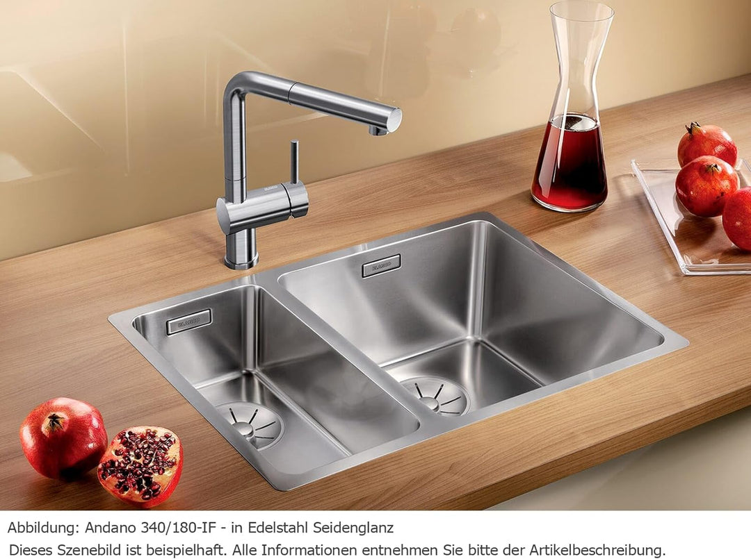 BLANCO ANDANO 340/180-IF | Edelstahl | Einbauart: Einbau von Oben & Flächenbündig | Grosses Hauptbec