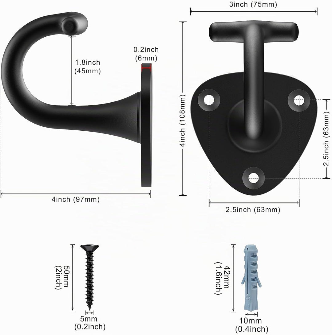 BeneLabel Hundeleinenhalter Wand, Hundeleine Wandhaken Haustierleinen Wandbefestigung Schwarz Hundel