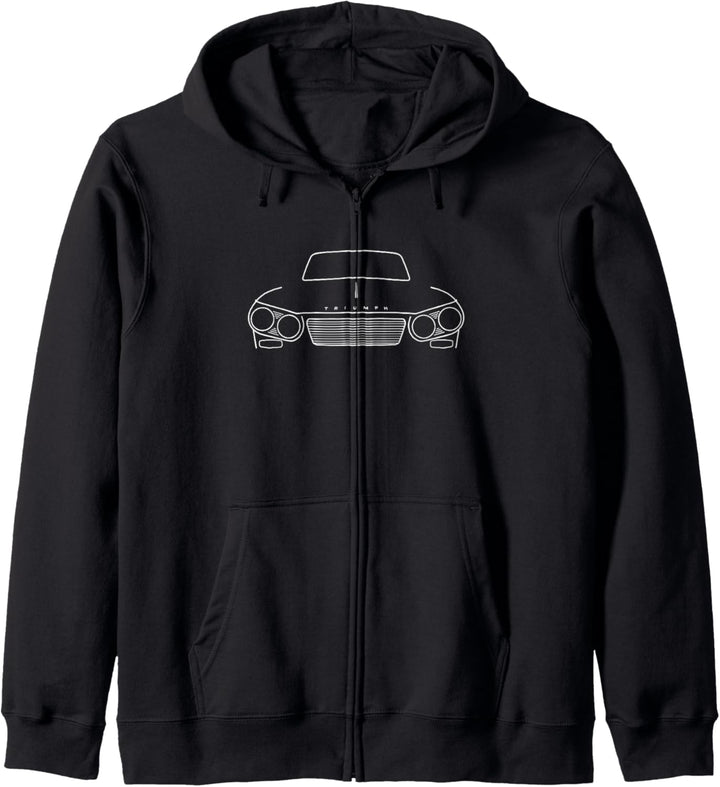 Triumph Vitesse British classic car white outline graphic Kapuzenjacke