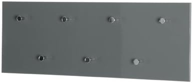 HAKU Möbel Wandgarderobe, MDF, grau-chrom, B 80 x T 6 x H 30 cm, Grau-chrom