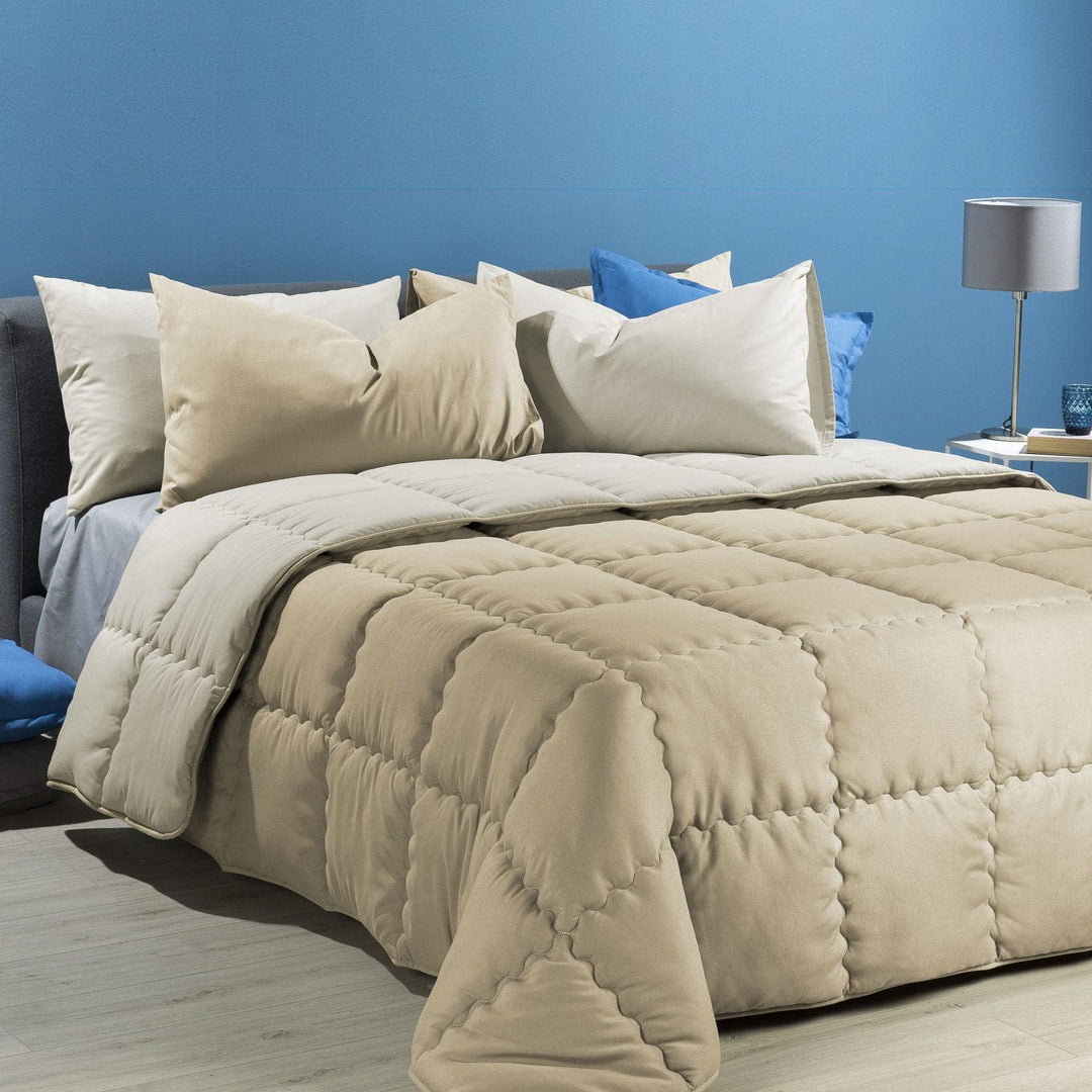 Caleffi 78748 Mikrofaser-Steppdecke für französisches Bett, Vanille