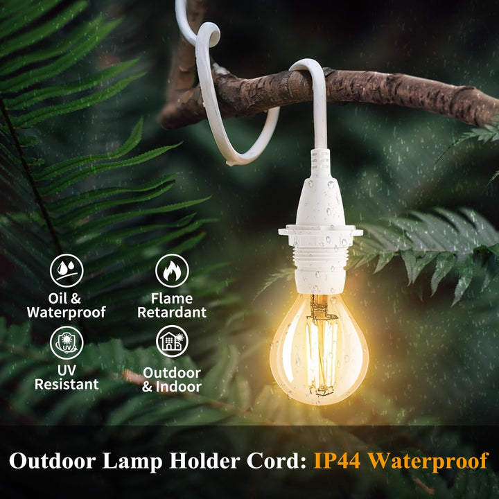 FIRMERST Wasserdichte Lampenfassung E14 mit Kabel Outdoor 4,5m IP44 Weiss 4,5 M Weiss, 4,5 M Weiss