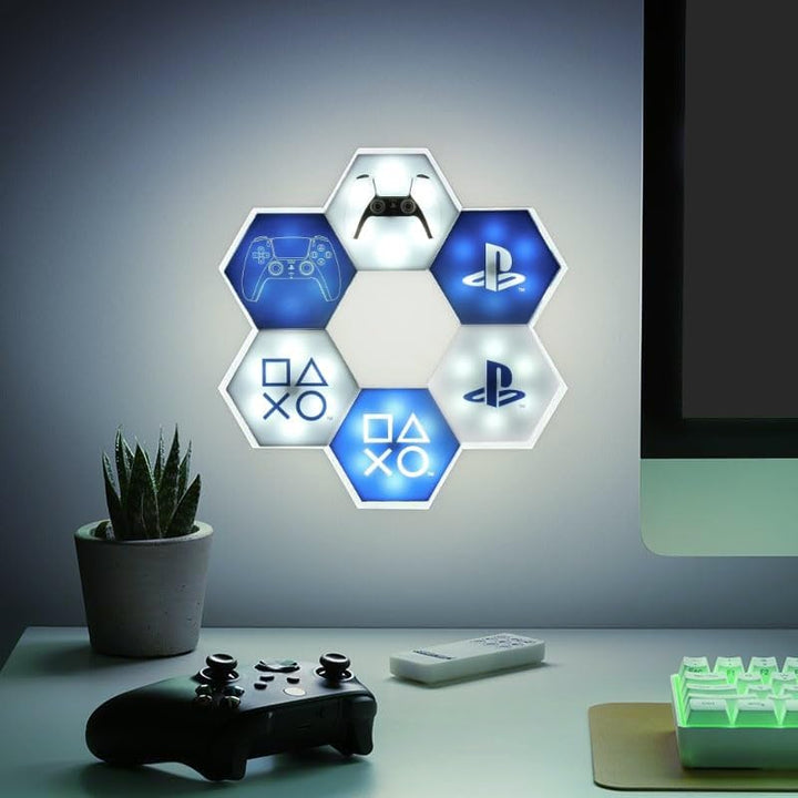 PlayStation Hexagon LED Lichter - Offiziell lizenziert, anpassbare Spielzimmer-Dekorbeleuchtung, fer