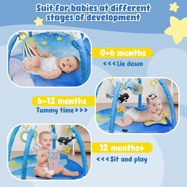 Dr.Rapeti Spieldecke mit Spielbogen, Spieldecke, Krabbeldecke mit Spielbogen, Padded Mat for Newborn