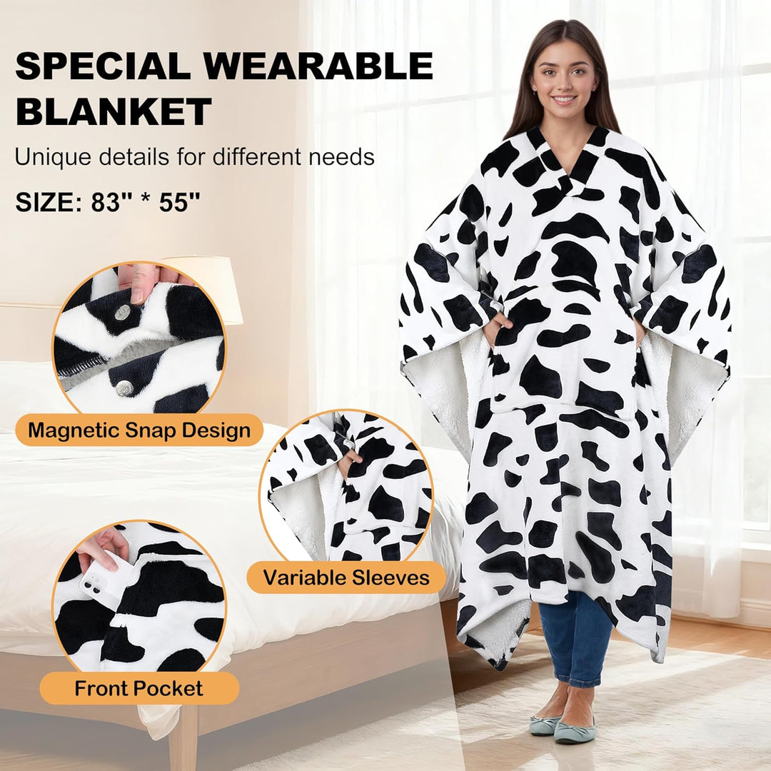 Catalonia Classy Sherpa Poncho Decke Superweiche bequeme Plüsch tragbare Fleecedecke für Erwachsene