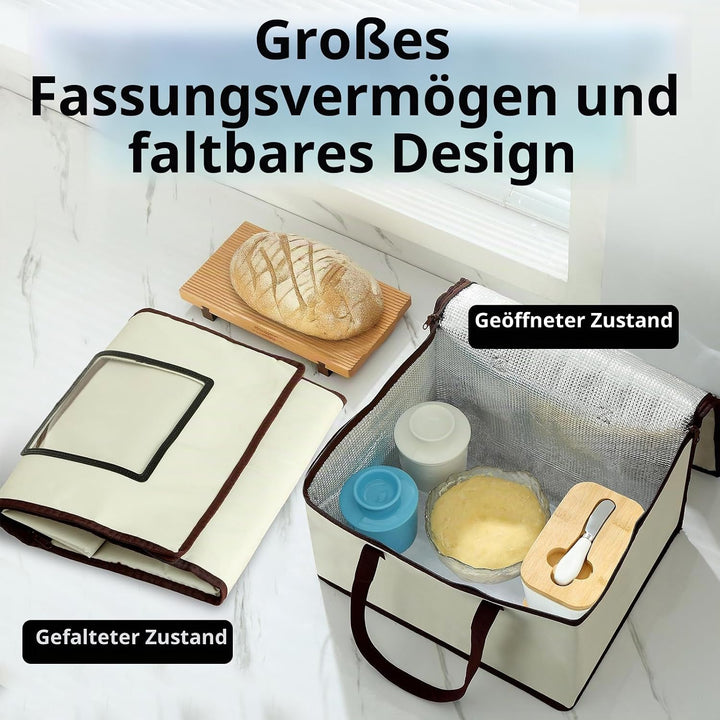 Brot Gärbox mit Heizung, Brot Gärbox Sauerteig Brot Gärschrank 35L Faltbare Teiggärbox mit Einstellb