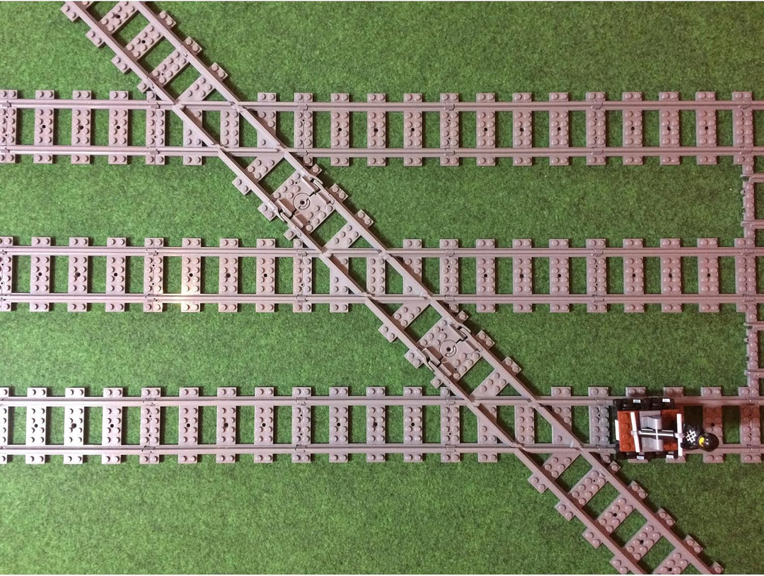 Trixbrix.eu Right 45 deg. Crossings Compatible with Lego City Train Sets 60197 60198 10277 60205 602