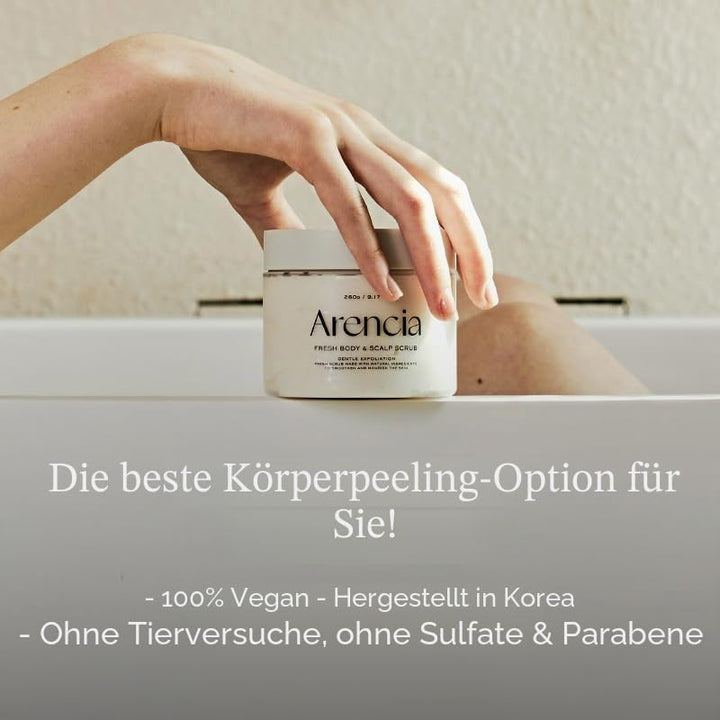 Arencia Fresh Cloud Sea Salt Body & Scalp Scrub (Black) - Sanftes Peeling für weichere, erfrischte H