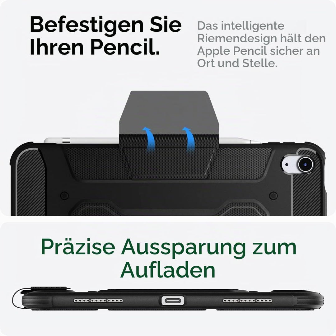 Spigen Rugged Armor Pro Hülle Case kompatibel mit iPad 10. Generation 2022 10,9 Zoll -Schwarz