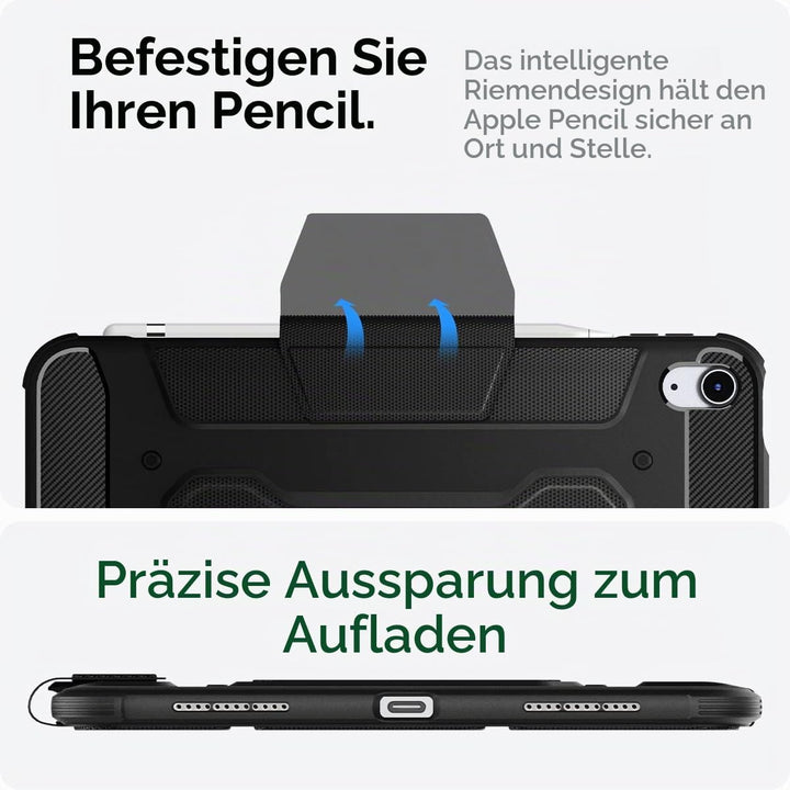 Spigen Rugged Armor Pro Hülle Case kompatibel mit iPad 10. Generation 2022 10,9 Zoll -Schwarz