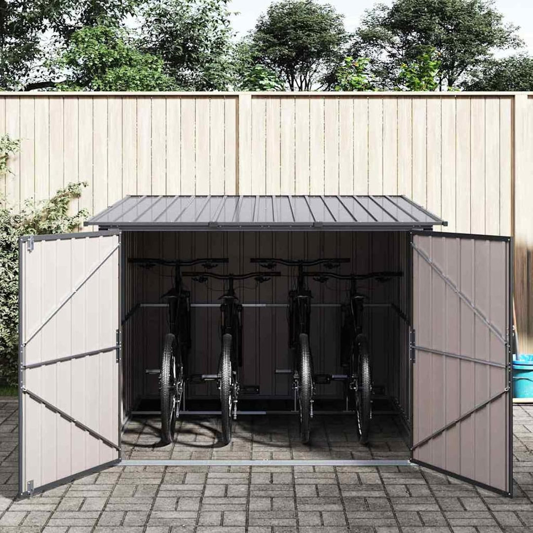 Fahrradgarage Metall, Wetterfest &amp; Abschliessbar Fahrradschuppen Gerätehaus Geräteschuppen für 4 Fah