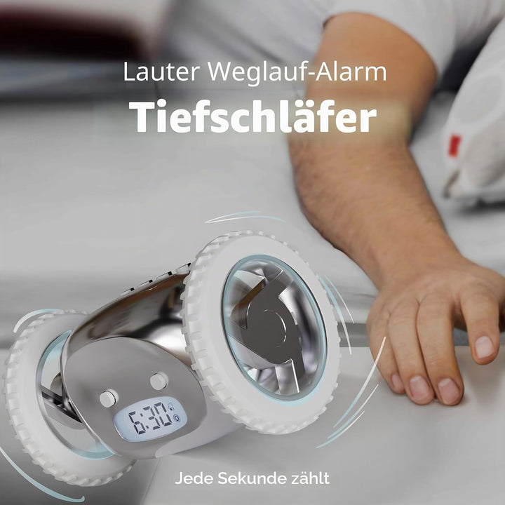 CLOCKY Lauter Wecker Digital Wecker Laut für tiefschläfer Erwachsene Jugendliche Lustig für schwerhö