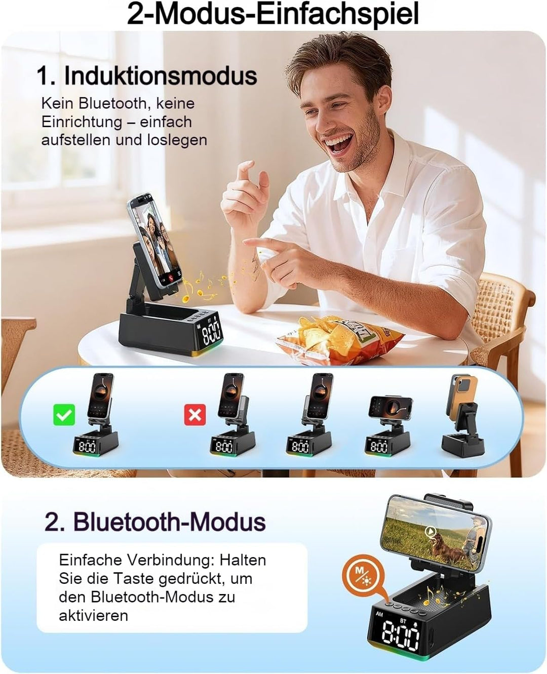 BBL Geburtstagsgeschenke für Männer und Frauen, Induktions Lautsprecher mit Bluetooth-HD-Sound, Hand