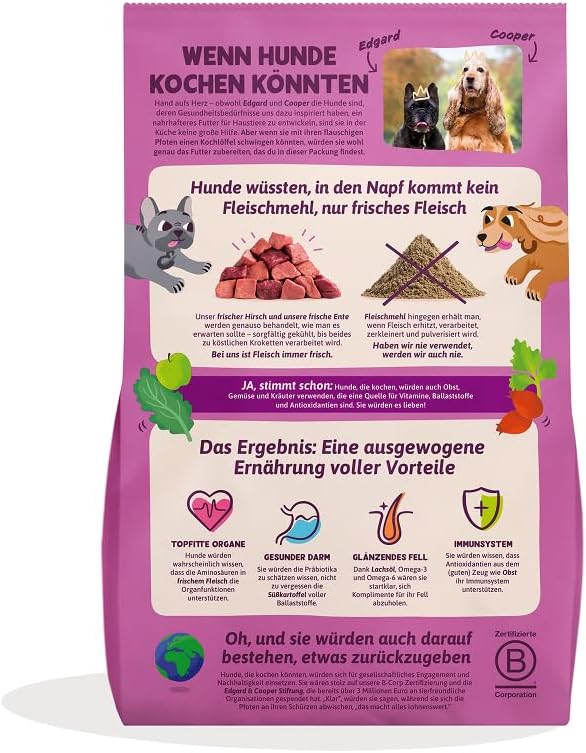 Edgard & Cooper Hundefutter Trocken Getreidefrei Welpenfutter Welpen Hund Junior 7kg Ente & Huhn mit