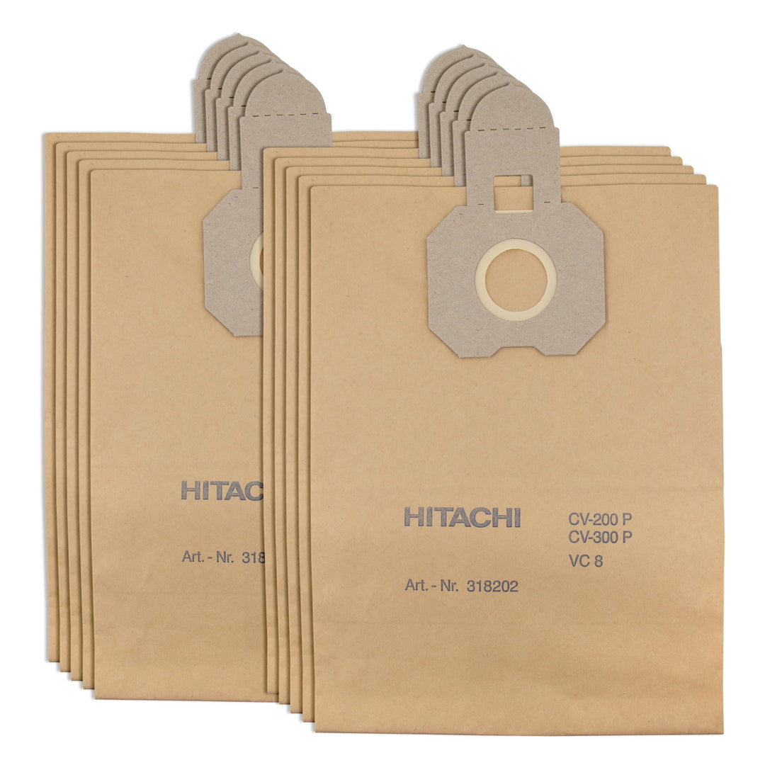 10x Staubsaugerbeutel - Papierfilter für Hitachi CV 400P Pro - 2 lagiger Ersatzfilter für starke Sau