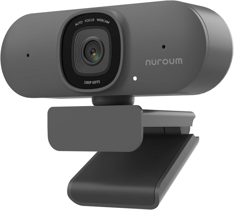 Nuroum V15-AF 2K Webcam mit Autofokus, 1080P 60fps PC Kamera mit Mikrofon, 75°Weitwinkel/Rauschunter