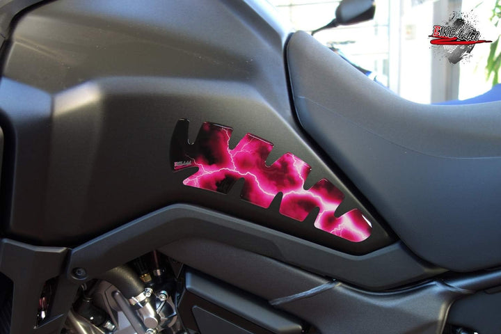BIKE-label Tankpad seitlich Motorrad Lackschutz Aufkleber Blitz Pink 800026