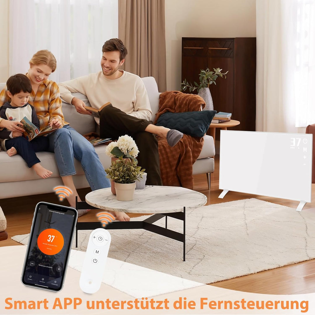 Infrarot Wandheizung Infrarotheizung Thermostat - Standgerät Heizung Wandmontage 450W Fernbedienung