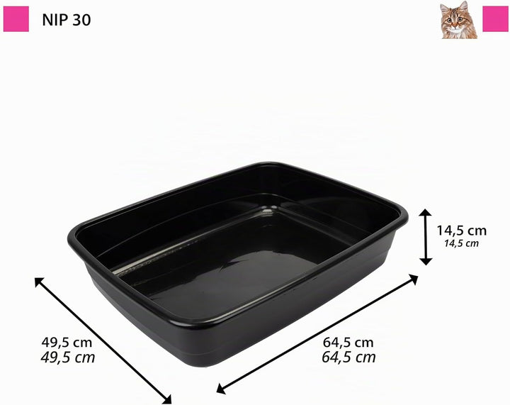 Ferplast Katzenklo, offene Katzentoilette mit hohen Rändern, 49,5 x 64,5 x H 14,5 cm, NIP 30 grosse