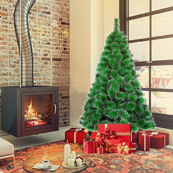 HENGMEI 210cm PVC Weihnachtsbaum Tannenbaum Christbaum Grün künstlicher mit Metallständer ca. 320 Sp