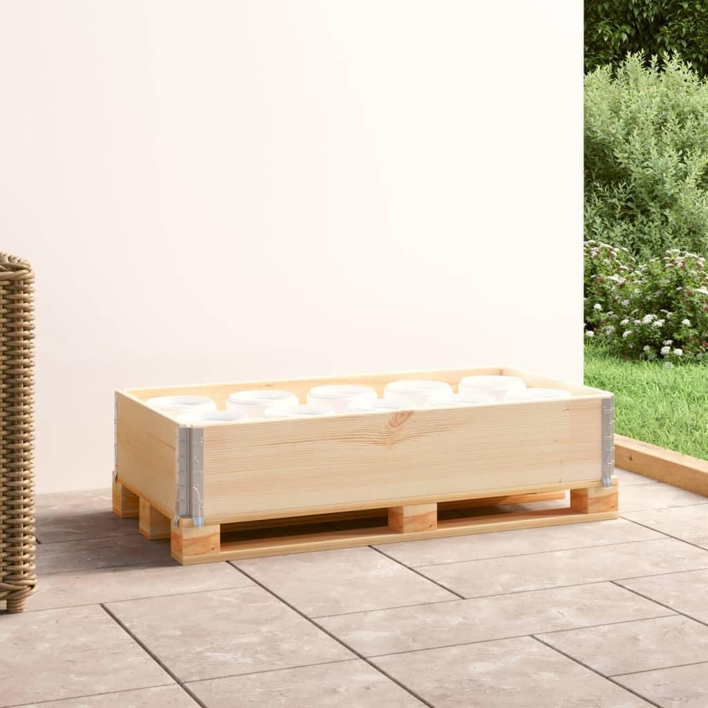 vidaXL Kiefernholz Massiv Palettenrahmen Aufsatzrahmen Hochbeet Gartenbeet Pflanzbeet Europalette Ho